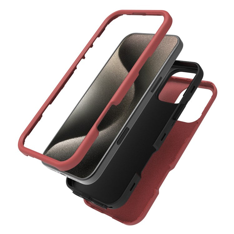 GW03 For iPhone 16 Pro Case TPU + PC Phone Cover Dual Layer Shockproof - Red