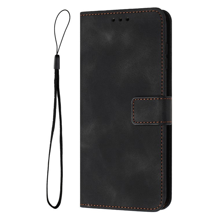For Xiaomi Redmi Note 14 5G Leather Case Solid Color Wallet Protective Phone Cover - Black
