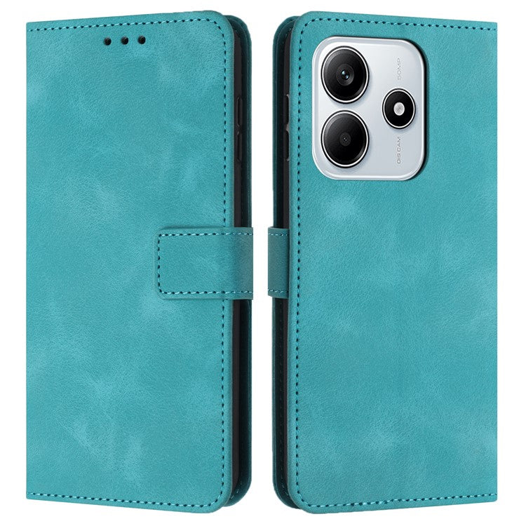 For Xiaomi Redmi Note 14 5G Leather Case Solid Color Wallet Protective Phone Cover - Green
