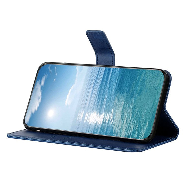 For Xiaomi Redmi Note 14 5G Leather Case Line Pattern Wallet Phone Cover - Blue