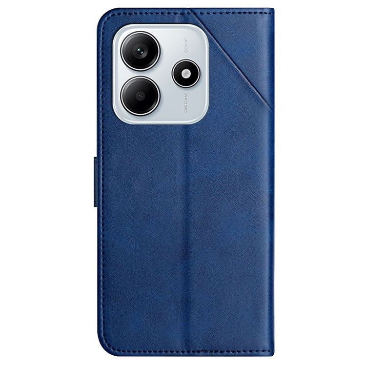 For Xiaomi Redmi Note 14 5G Leather Case Line Pattern Wallet Phone Cover - Blue