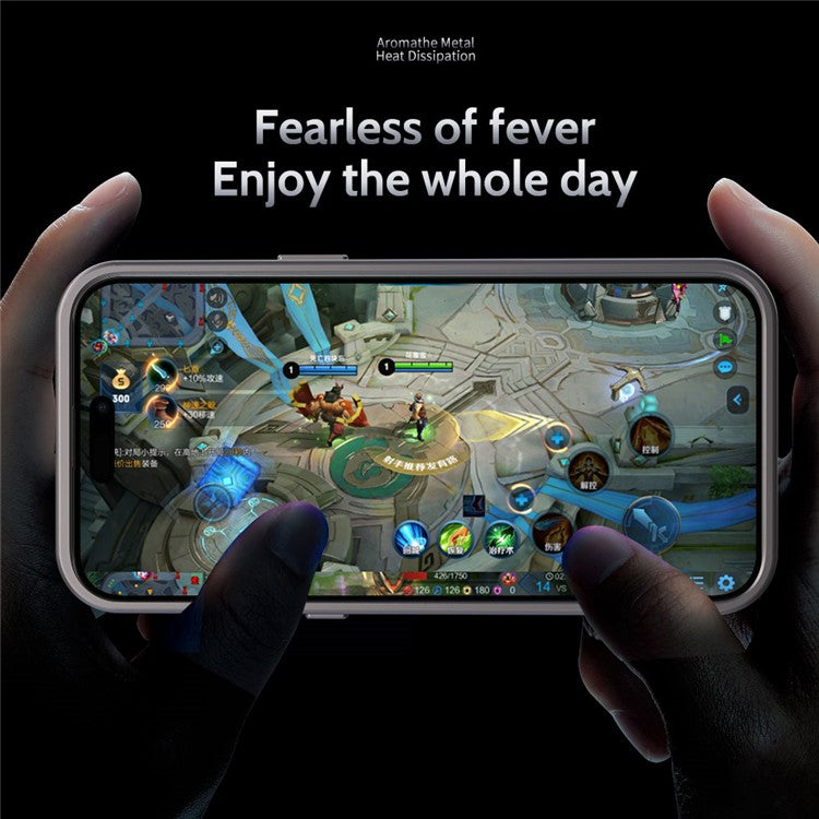 R-JUST RJ58 For iPhone 16 Case Auto Pop-Up Heat Dissipation Aromatherapy Aluminium Alloy Cover - Silver