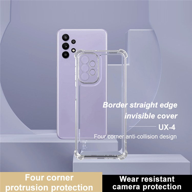 IMAK UX-4 Series for Samsung Galaxy M32 5G / A32 5G Case Straight Frame Four Corner Shockproof Clear TPU Cover