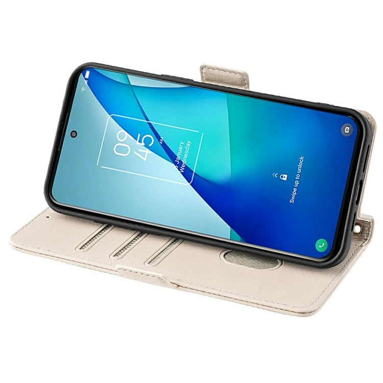 For Motorola Edge 50 Neo 5G / Moto S50 5G / Thinkphone 25 5G Leather Wallet Case RFID Blocking Stand Cover with Hand Strap - White