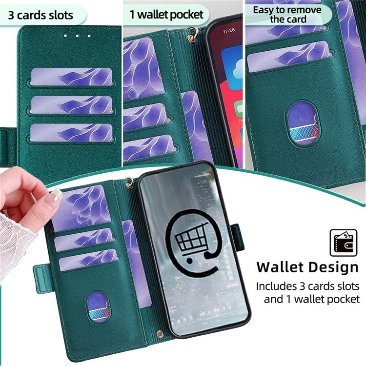 For Motorola Edge 50 Neo 5G / Moto S50 5G / Thinkphone 25 5G Leather Wallet Case RFID Blocking Stand Cover with Hand Strap - Green