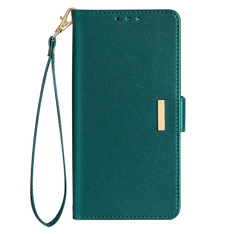 For Motorola Edge 50 Neo 5G / Moto S50 5G / Thinkphone 25 5G Leather Wallet Case RFID Blocking Stand Cover with Hand Strap - Green