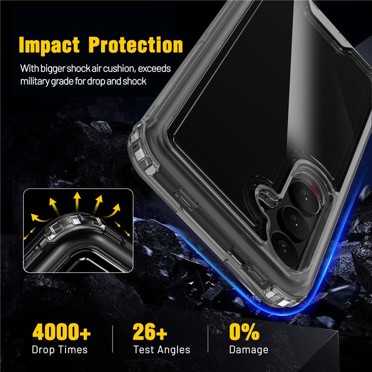 Bulk Purchasing For Samsung Galaxy S24+ Case Detachable 2-in-1 TPU+PC Clear Drop-Proof Phone Cover - Black