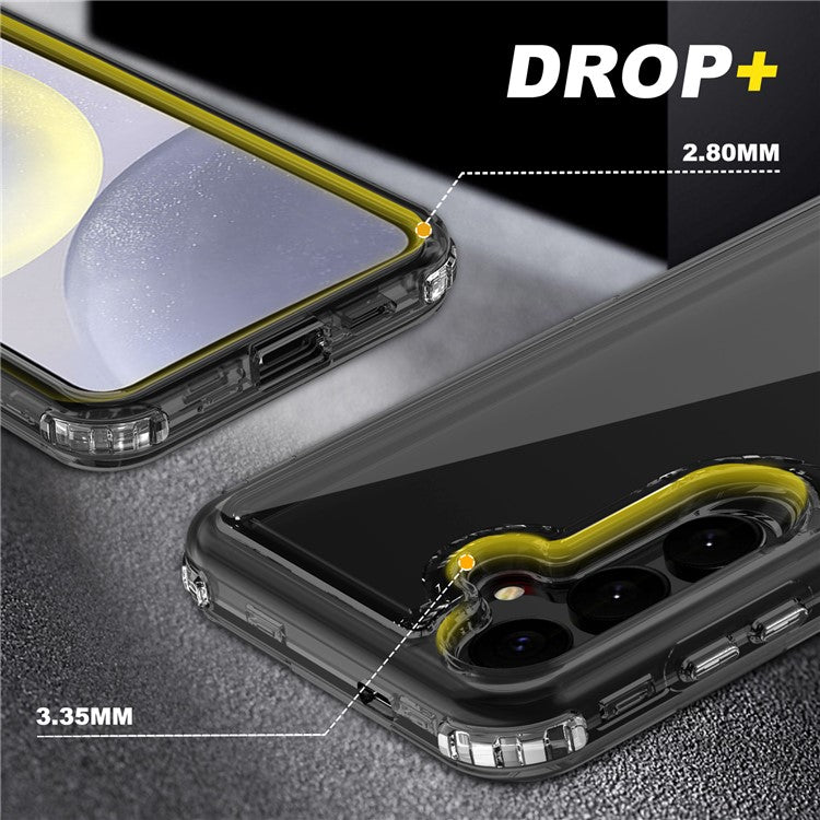 Bulk Purchasing For Samsung Galaxy S24+ Case Detachable 2-in-1 TPU+PC Clear Drop-Proof Phone Cover - Black