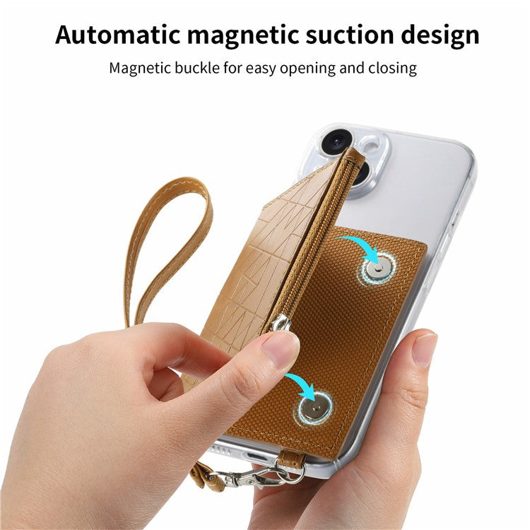 For iPhone 16 Clear Case Shockproof TPU Phone Cover with Kickstand Wallet - Brown