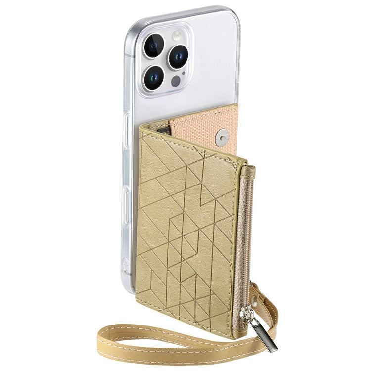For iPhone 16 Pro Clear Case Shockproof TPU Phone Cover with Kickstand Wallet - Khaki