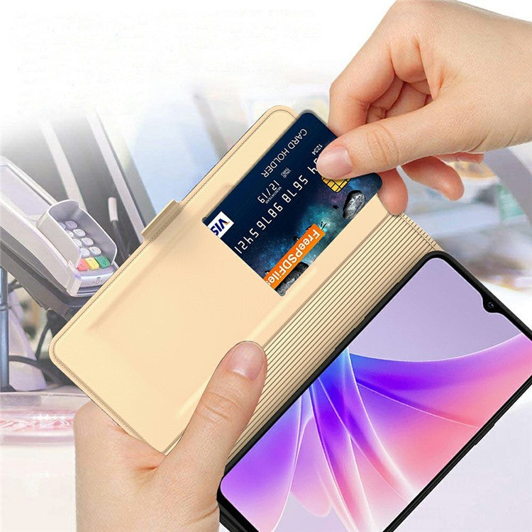 For Xiaomi Redmi Note 14 5G Case Shockproof TPU Inner Shell Leather Phone Cover Card Slot - Gold