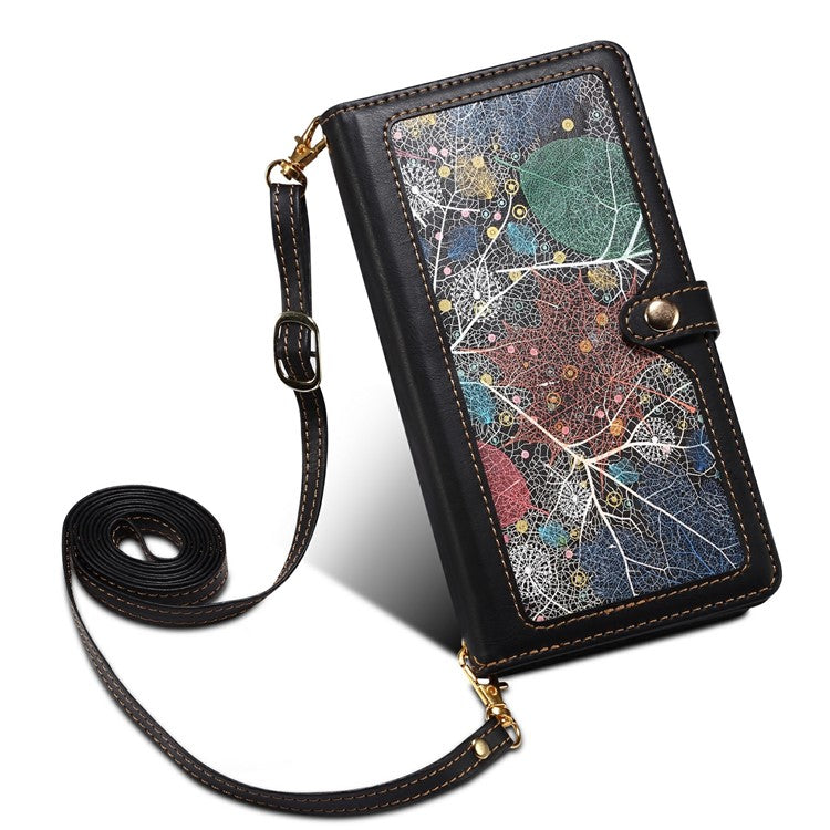 ESEBLE Galaxy Series For Motorola Moto G75 5G Case Leather Zipper Phone Cover RFID Blocking - Black