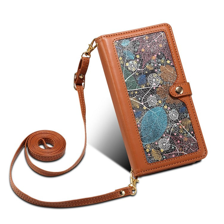 ESEBLE Galaxy Series For Motorola Moto G75 5G Case Leather Zipper Phone Cover RFID Blocking - Brown