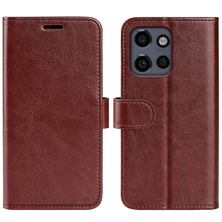 For Motorola Edge 50 Neo 5G / Moto S50 5G / Thinkphone 25 5G Wallet Case Crazy Horse Texture Stand Leather Phone Cover - Brown