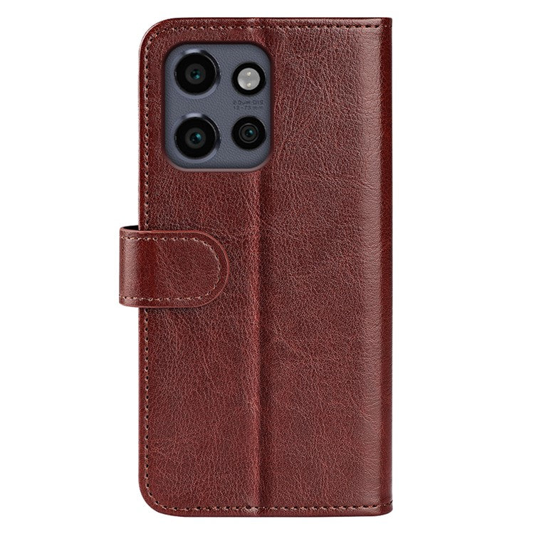 For Motorola Edge 50 Neo 5G / Moto S50 5G / Thinkphone 25 5G Wallet Case Crazy Horse Texture Stand Leather Phone Cover - Brown