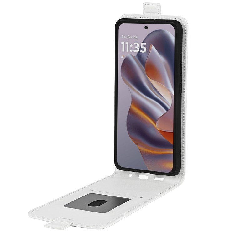 For Motorola Edge 50 Neo 5G / Moto S50 5G / Thinkphone 25 5G Case with Card Slots Vertical Flip Leather Phone Cover - White