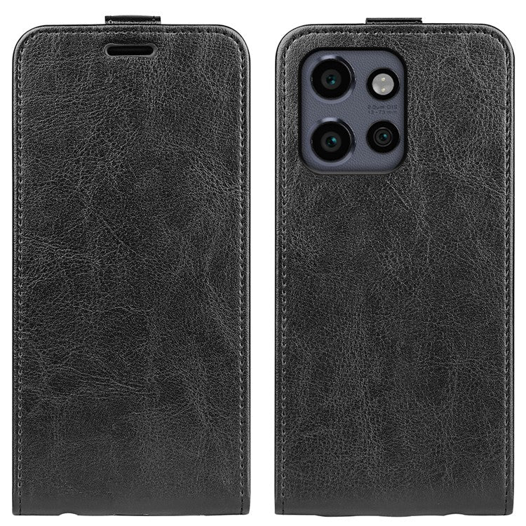 For Motorola Edge 50 Neo 5G / Moto S50 5G / Thinkphone 25 5G Case with Card Slots Vertical Flip Leather Phone Cover - Black