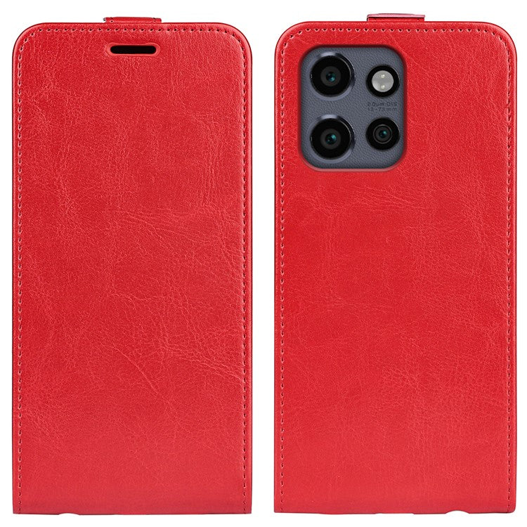 For Motorola Edge 50 Neo 5G / Moto S50 5G / Thinkphone 25 5G Case with Card Slots Vertical Flip Leather Phone Cover - Red