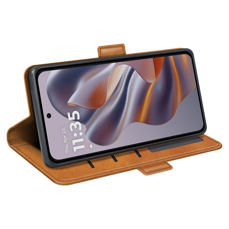 For Motorola Edge 50 Neo 5G / Moto S50 5G / Thinkphone 25 5G Stand Case Calf Texture Leather Wallet Phone Cover - Yellow