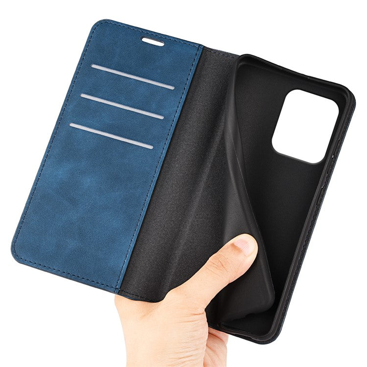 For Motorola Edge 50 Neo 5G / Moto S50 5G / Thinkphone 25 5G Case Skin-Touch Leather Wallet Phone Cover - Blue