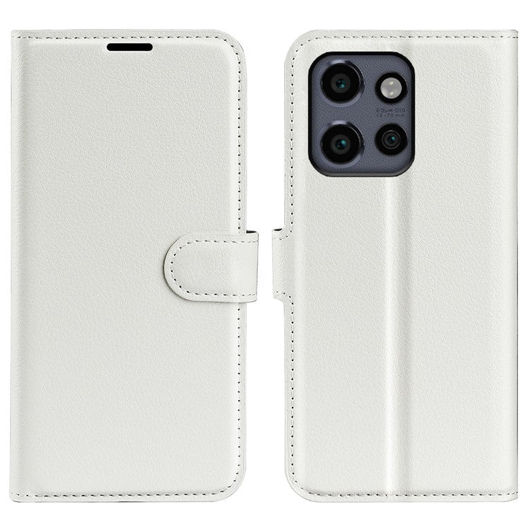 For Motorola Edge 50 Neo 5G / Moto S50 5G / Thinkphone 25 5G Case Litchi Texture Shockproof Leather Wallet Phone Cover - White