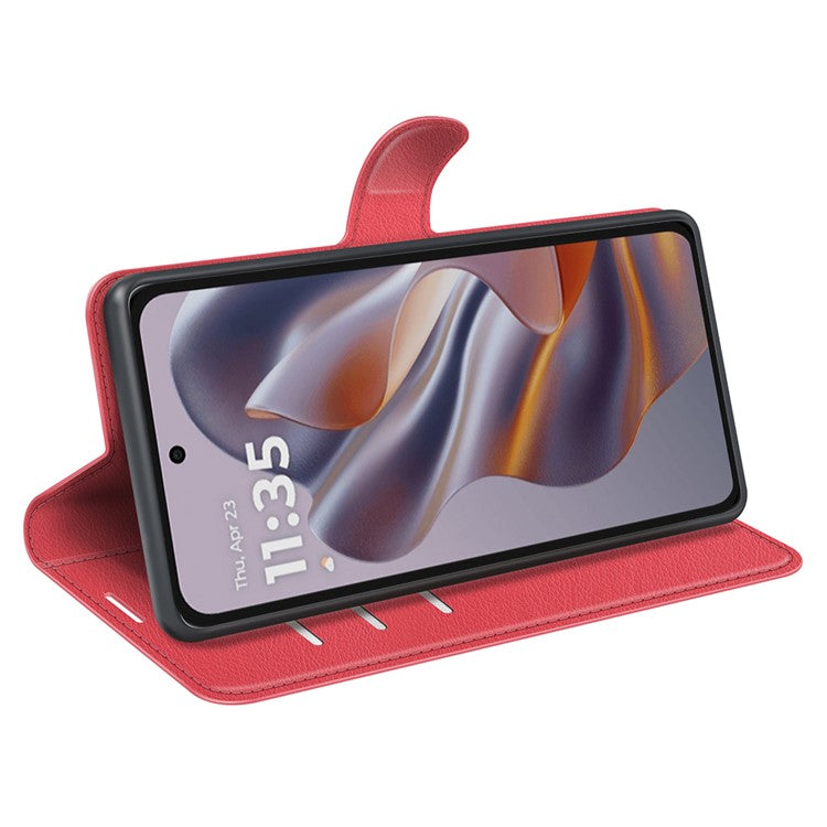 For Motorola Edge 50 Neo 5G / Moto S50 5G / Thinkphone 25 5G Case Litchi Texture Shockproof Leather Wallet Phone Cover - Red