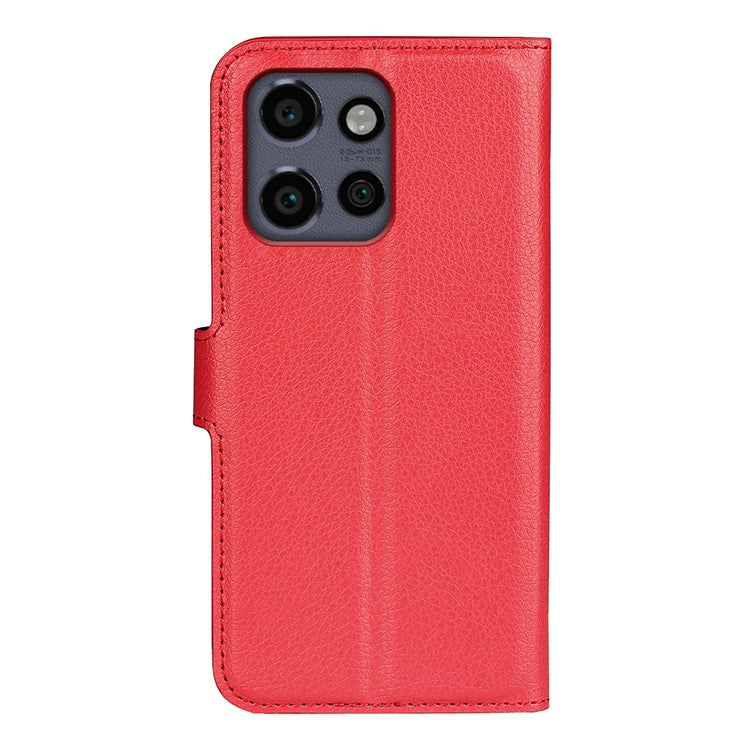 For Motorola Edge 50 Neo 5G / Moto S50 5G / Thinkphone 25 5G Case Litchi Texture Shockproof Leather Wallet Phone Cover - Red