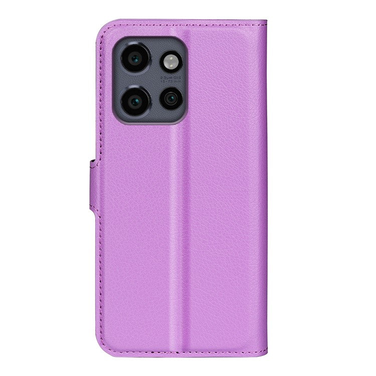 For Motorola Edge 50 Neo 5G / Moto S50 5G / Thinkphone 25 5G Case Litchi Texture Shockproof Leather Wallet Phone Cover - Purple