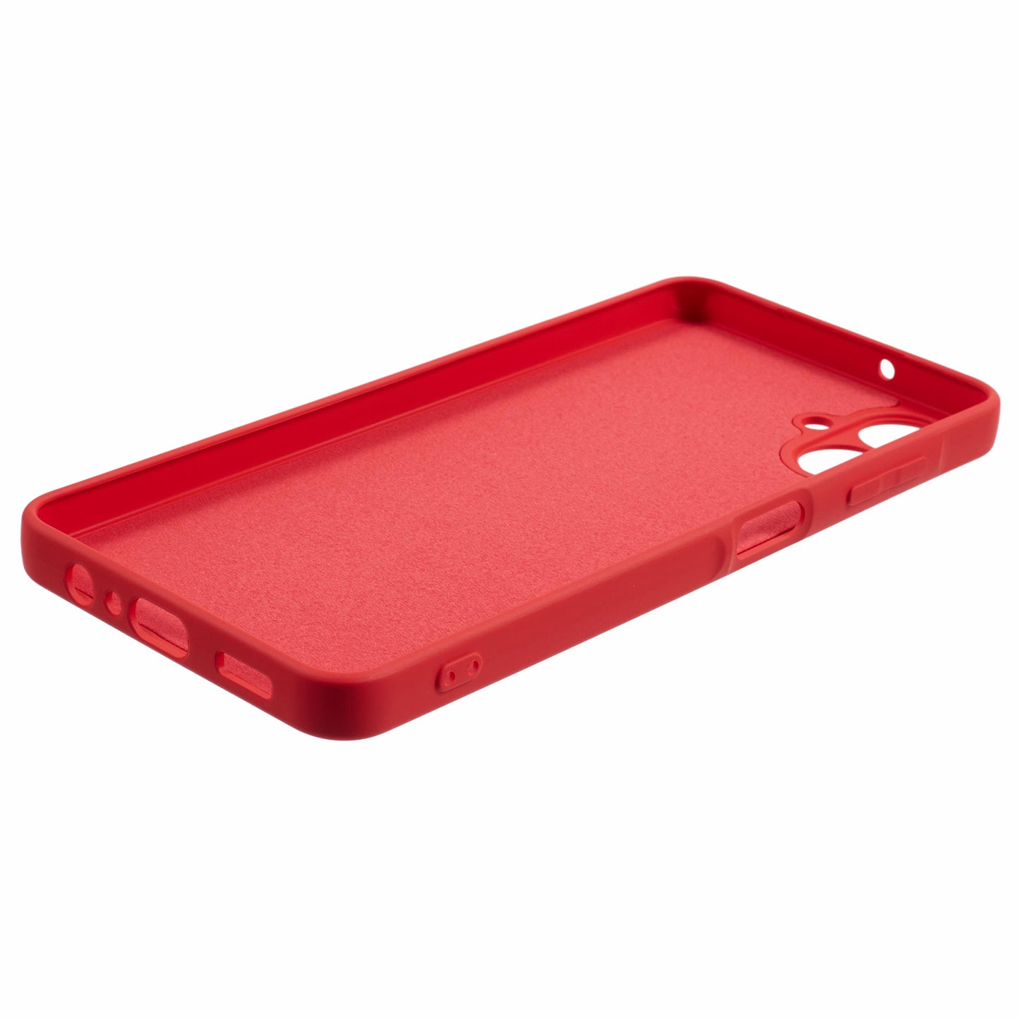 For Samsung Galaxy A06 Case TPU Back Soft Anti-Scratch Fiber Lining Phone Cover - Red
