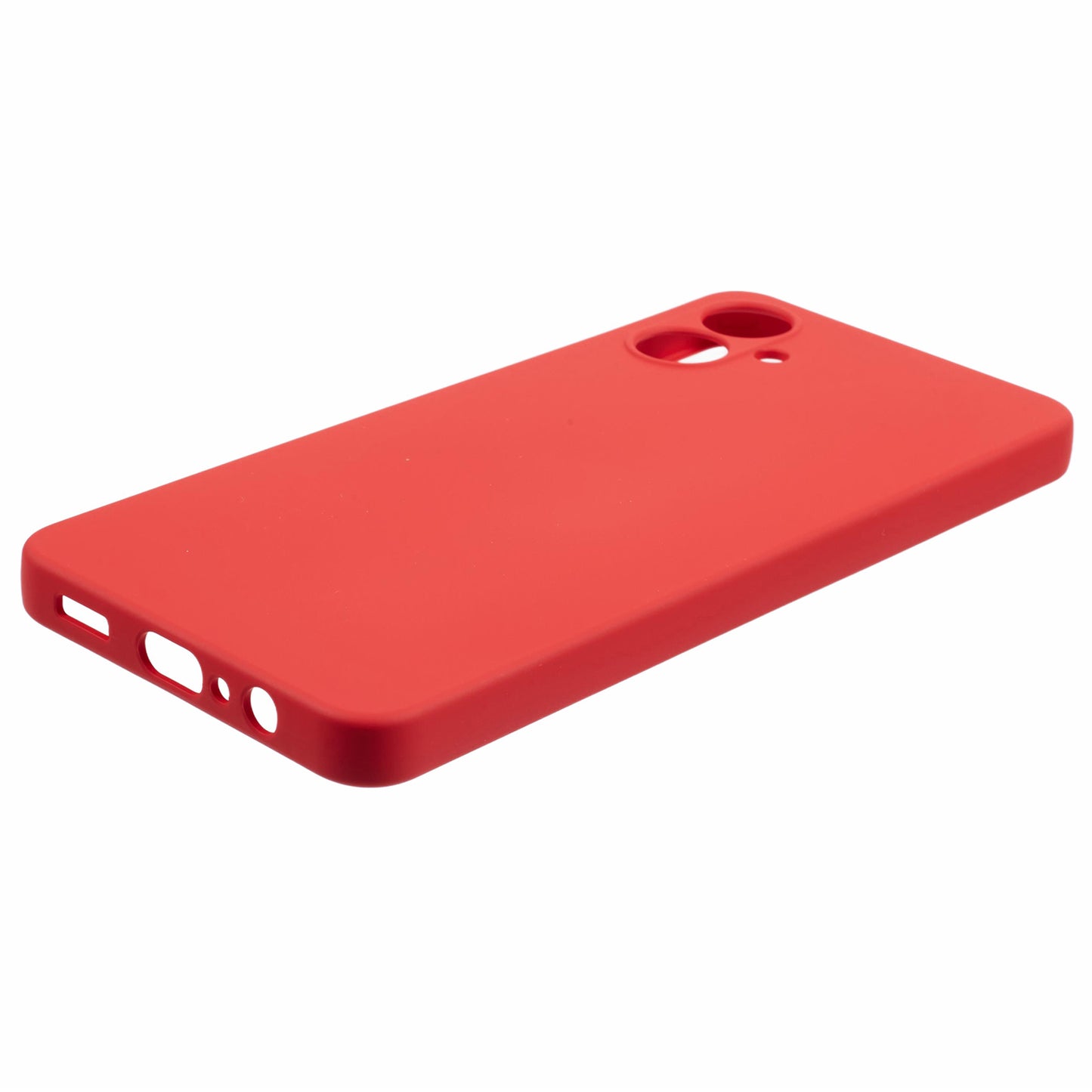 For Samsung Galaxy A06 Case TPU Back Soft Anti-Scratch Fiber Lining Phone Cover - Red