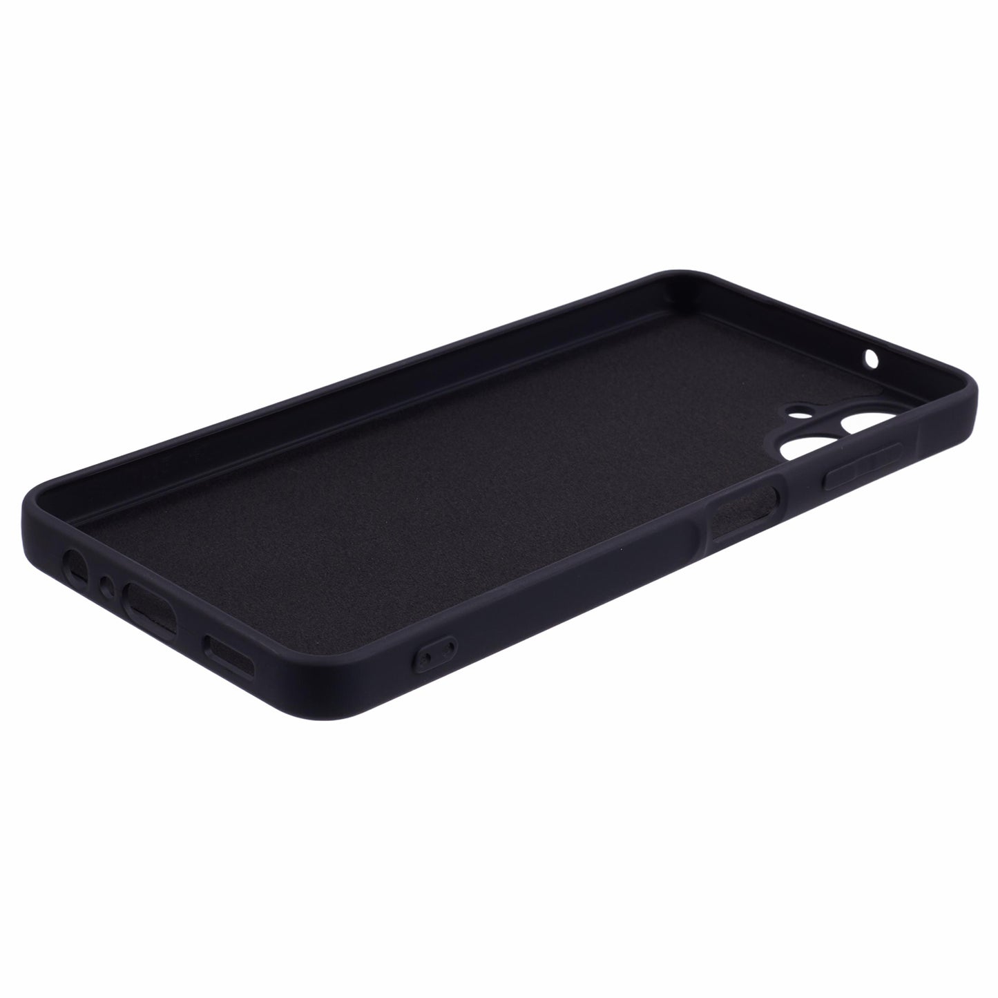 For Samsung Galaxy A06 Case TPU Back Soft Anti-Scratch Fiber Lining Phone Cover - Black