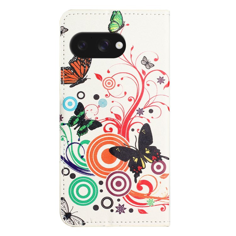 For Google Pixel 9a Case Pattern Print PU Leather Wallet Phone Cover - White Butterfly