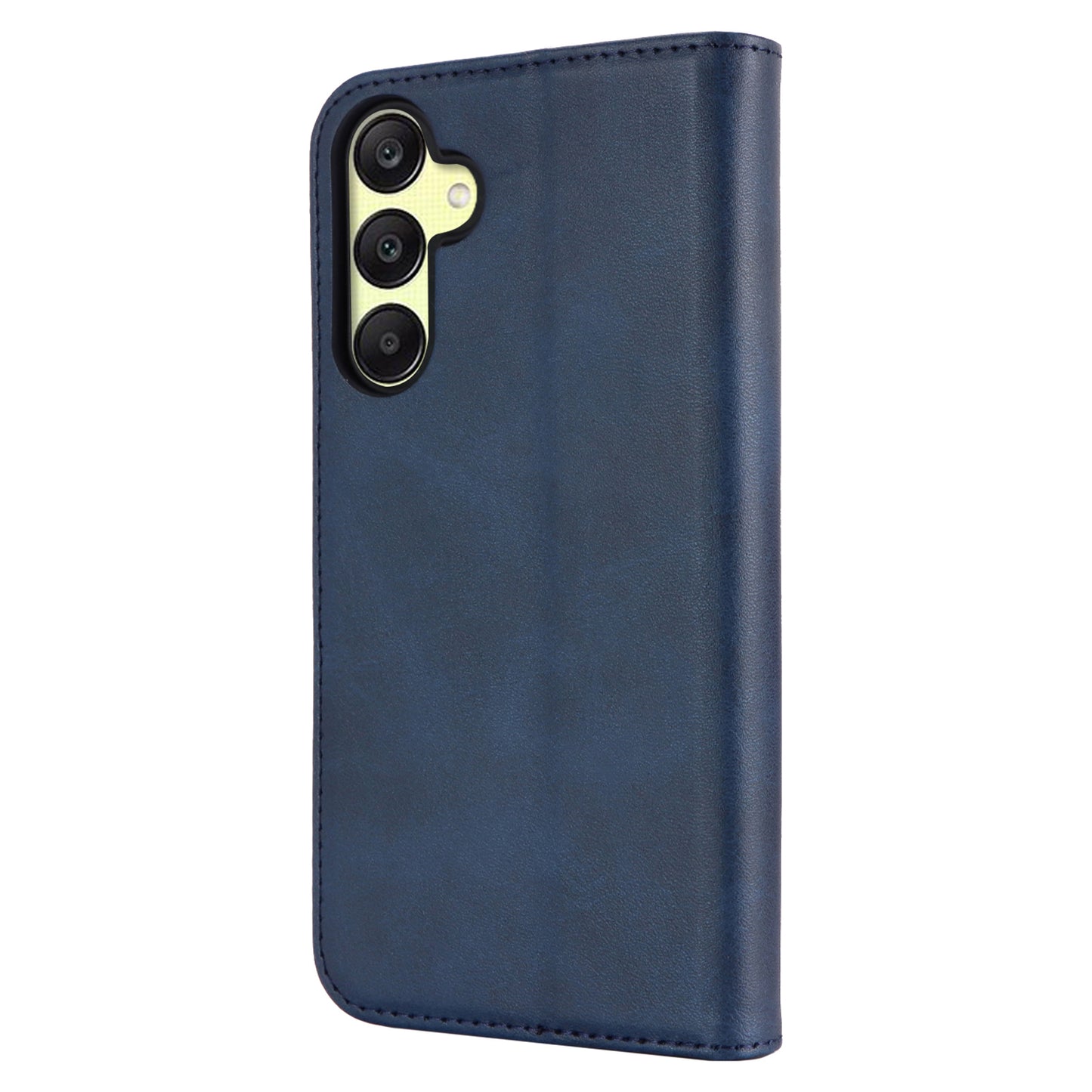For Samsung Galaxy A16 5G / 4G Case PU Leather Calf Textured Magnetic Closing Smart Phone Cover - Dark Blue