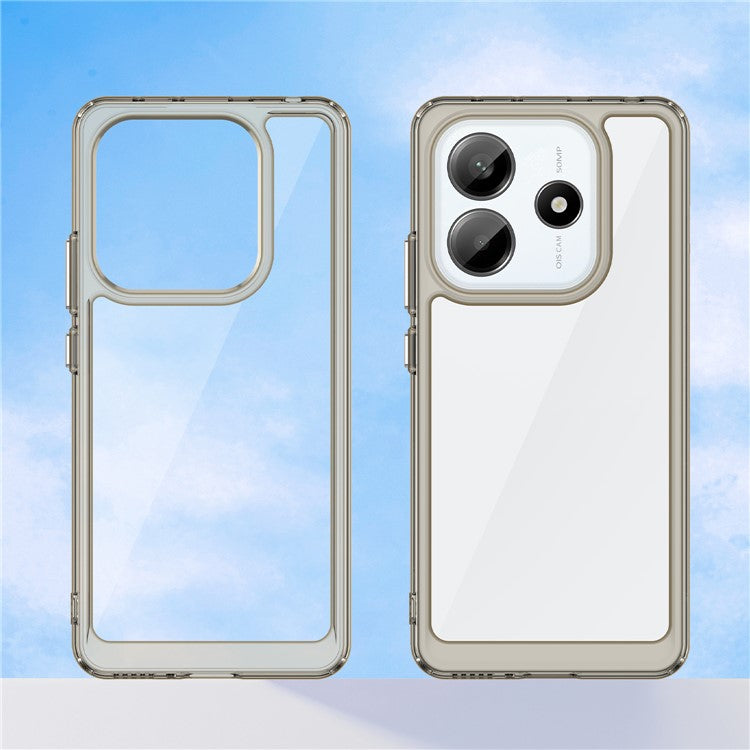 For Xiaomi Redmi Note 14 5G Case TPU +Acrylic Protective Clear Phone Cover - Transparent Grey
