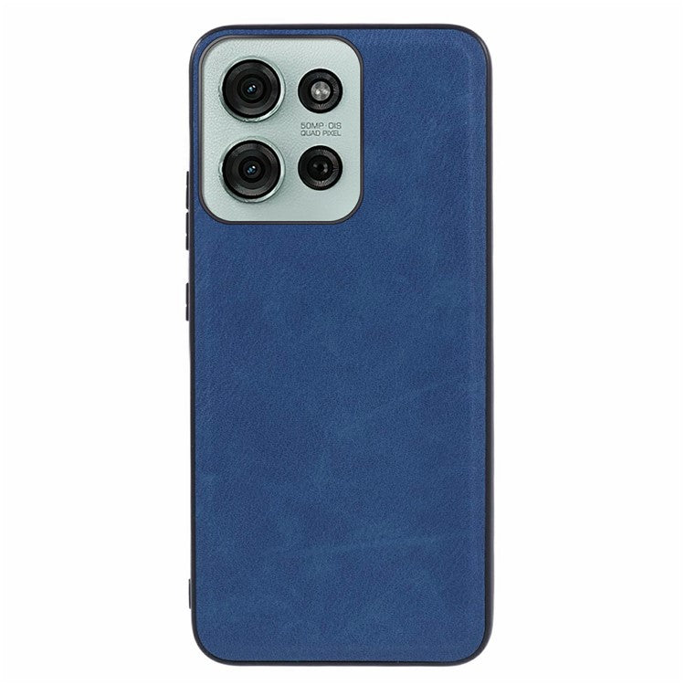 For Motorola Moto G75 5G Case Retro Leather Coated PC+TPU Phone Cover - Blue