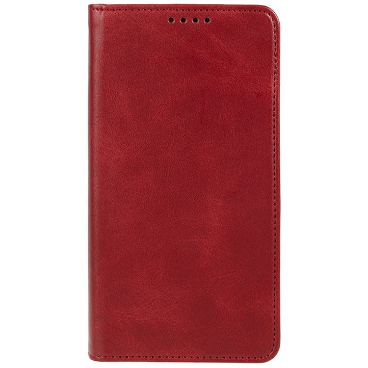 For Motorola Moto G75 5G Case Strong Magnetic PU Leather Phone Cover Calf Texture - Red