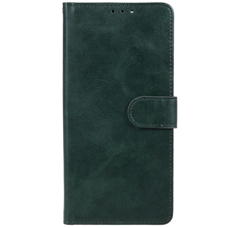 For Motorola Moto G75 5G Case PU Leather Wallet Protective Phone Cover Calf Texture - Midnight Green