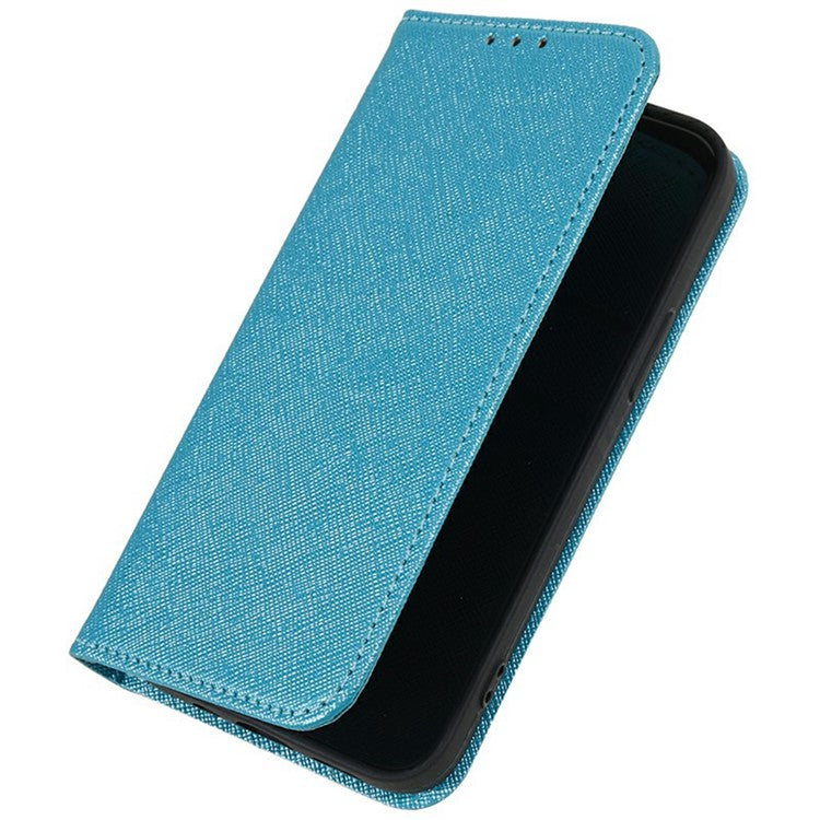 For Motorola Moto G75 5G Case Cross Texture Leather Phone Cover Hidden Magnetic - Sky Blue