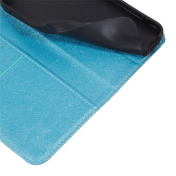 For Motorola Moto G75 5G Case Cross Texture Leather Phone Cover Hidden Magnetic - Sky Blue