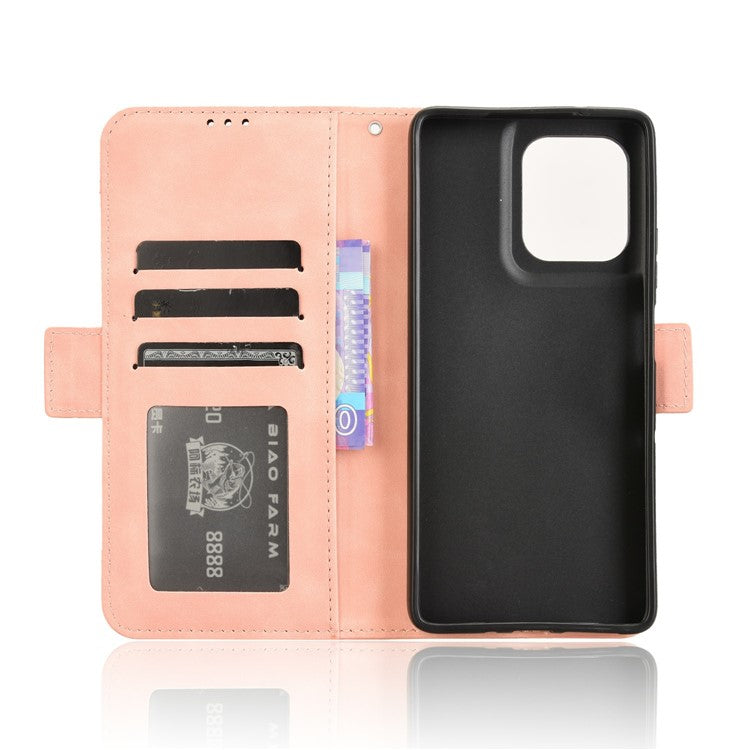 For Motorola Moto G75 5G Leather Case Phone Wallet Cover with Multiple Card Slots - Pink