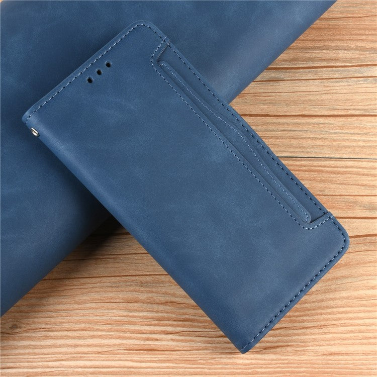 For Motorola Moto G75 5G Leather Case Phone Wallet Cover with Multiple Card Slots - Blue