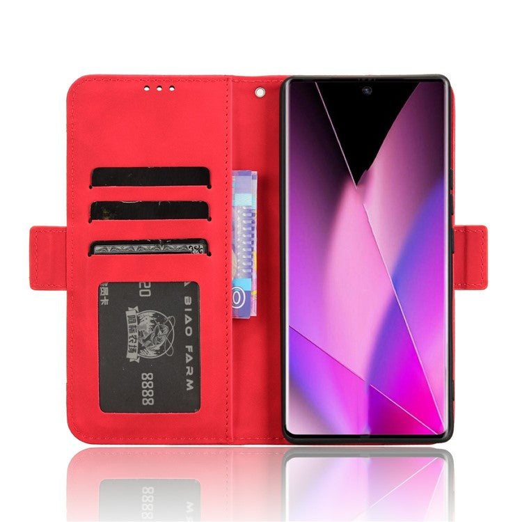 For Infinix Zero 40 5G X6861 Leather Case Phone Wallet Cover with Multiple Card Slots - Red