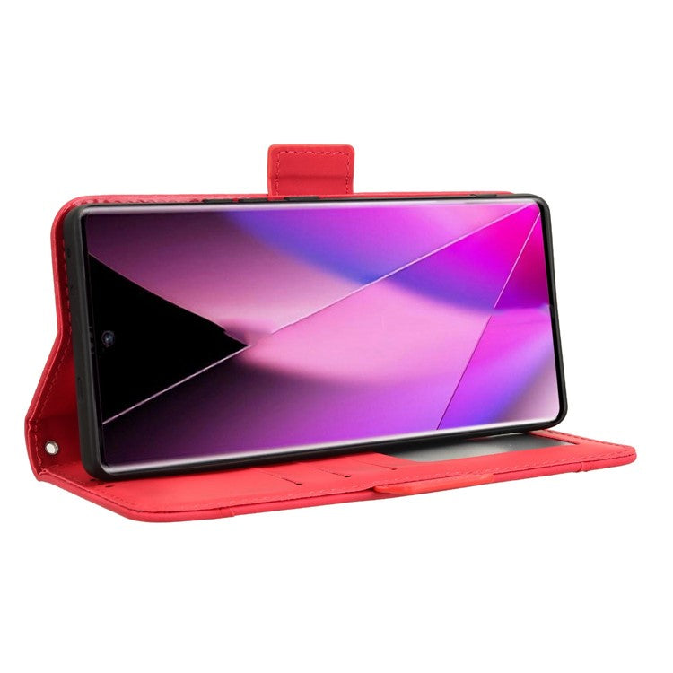For Infinix Zero 40 5G X6861 Leather Case Phone Wallet Cover with Multiple Card Slots - Red
