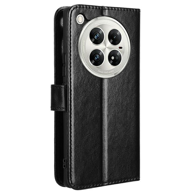 For Infinix Zero 40 5G X6861 Case Crazy Horse Texture PU Leather Phone Wallet Cover - Black