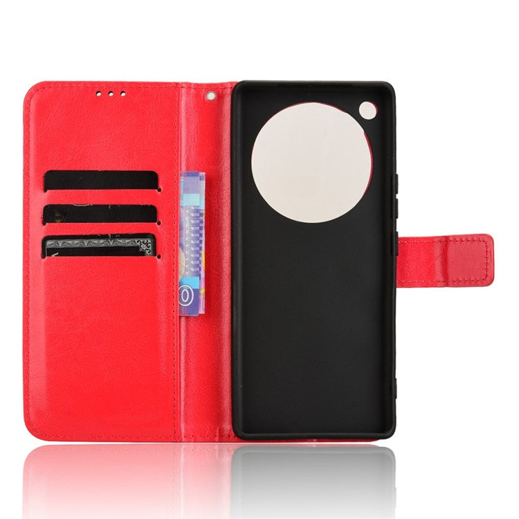 For Infinix Zero 40 5G X6861 Case Crazy Horse Texture PU Leather Phone Wallet Cover - Red