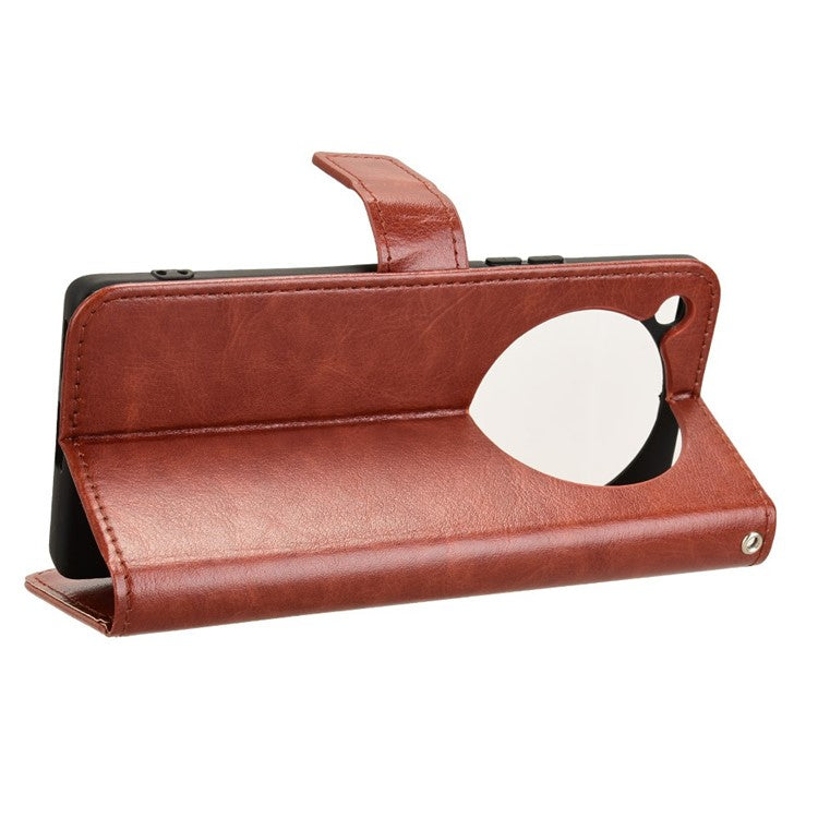 For Infinix Zero 40 5G X6861 Case Crazy Horse Texture PU Leather Phone Wallet Cover - Brown