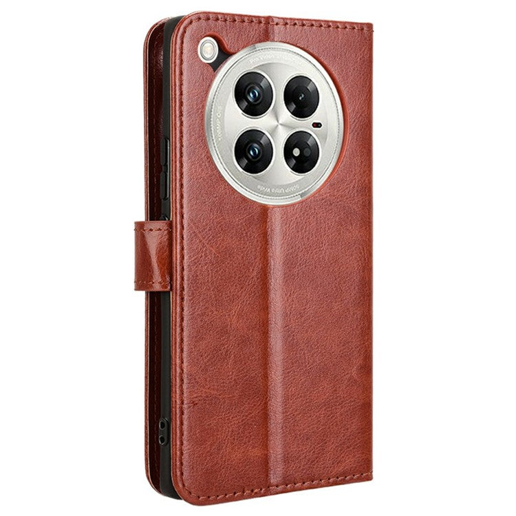 For Infinix Zero 40 5G X6861 Case Crazy Horse Texture PU Leather Phone Wallet Cover - Brown