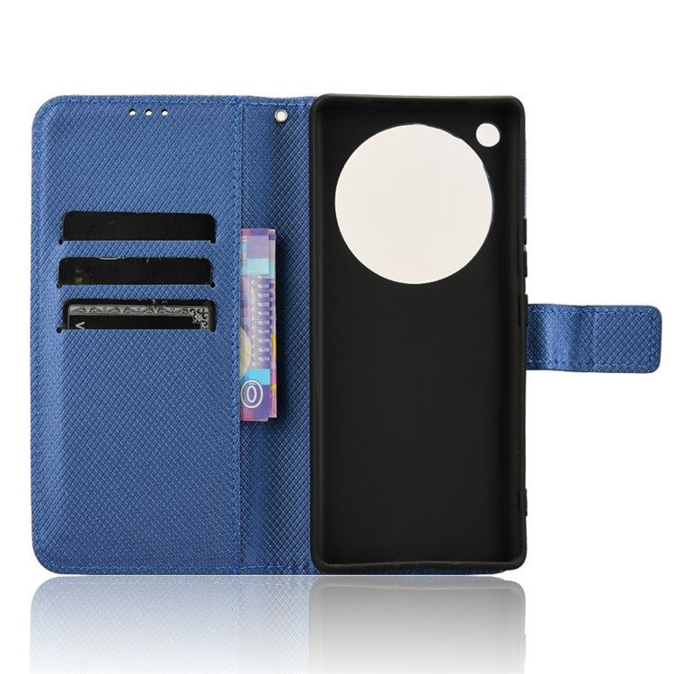 For Infinix Zero 40 5G X6861 Case PU Leather Diamond Texture Wallet Phone Cover - Blue