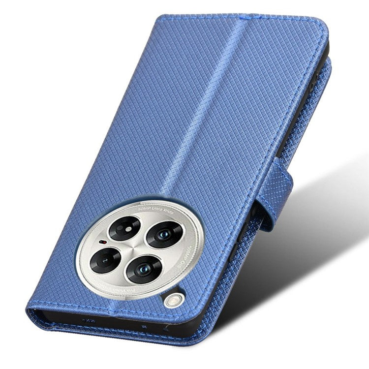 For Infinix Zero 40 5G X6861 Case PU Leather Diamond Texture Wallet Phone Cover - Blue