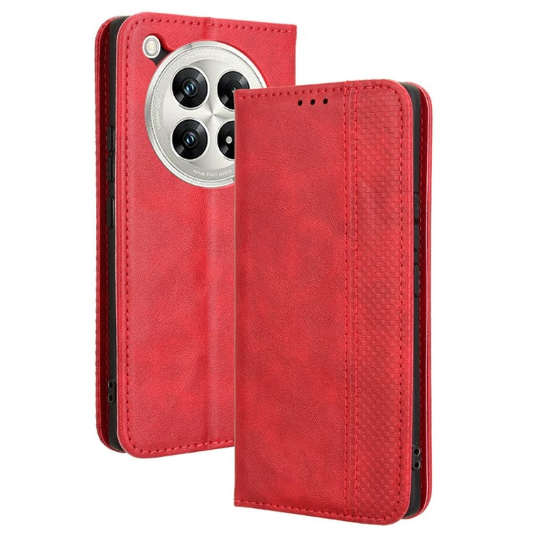 For Infinix Zero 40 5G X6861 Leather Case Wallet Stand Retro Texture Phone Cover - Red